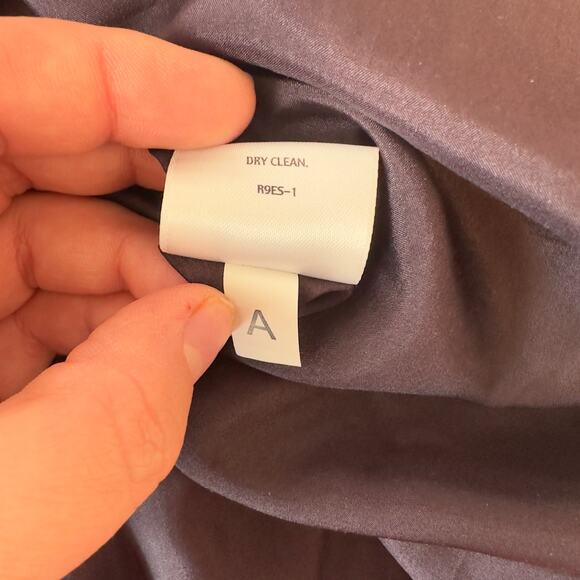 Eileen Fisher 100% Silk Crepe Back Satin Dress Purple Size XL Pockets Elegant - Picture 8 of 10